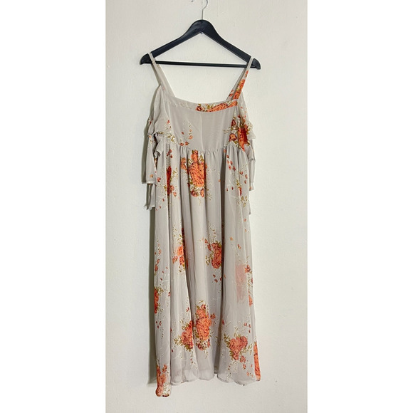 Free People Dress S Maxi Floral Flowy Tied To You Cold Shoulder Whimsical Boho - Picture 3 of 11